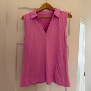 Lilly Pulitzer Luxletic Imara Polo Tank XL Golf Tennis Pickleball Pink